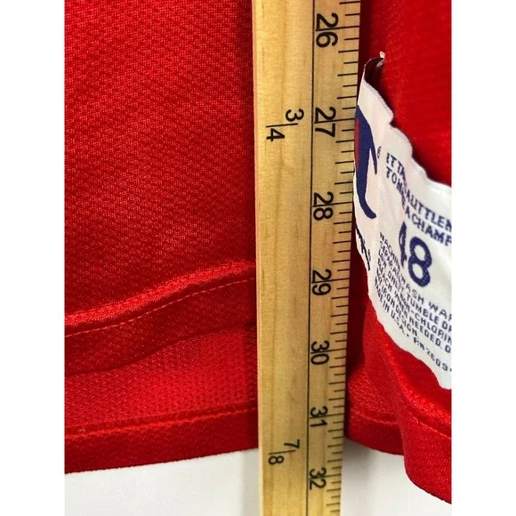 Champion NBA 76ers Jersey Mens 48 Stackhouse 42 Red Sewn Logos Mesh Vintage - Picture 5 of 9